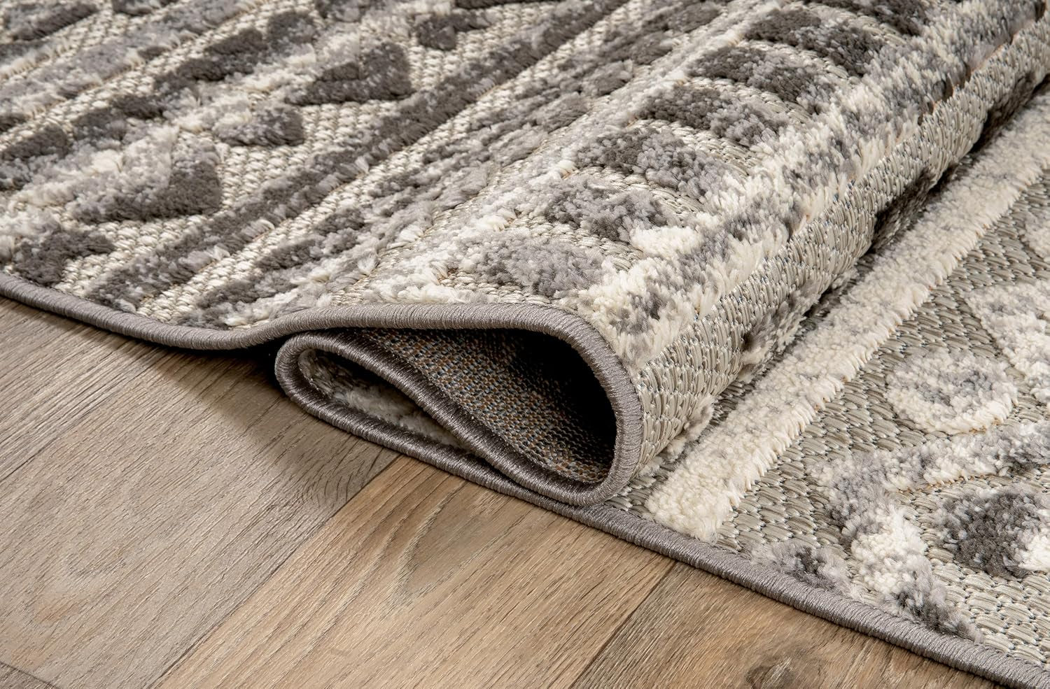 Modern Stripes Geometric Indoor/Outdoor Area Rug 5' X 7' Gray - Puck's