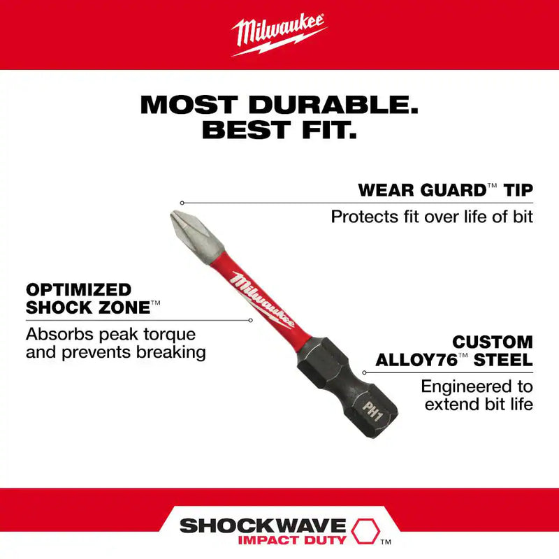 SHOCKWAVE Impact Duty Alloy Steel Screw Driver Bit Set (45-Piece) - Puck's