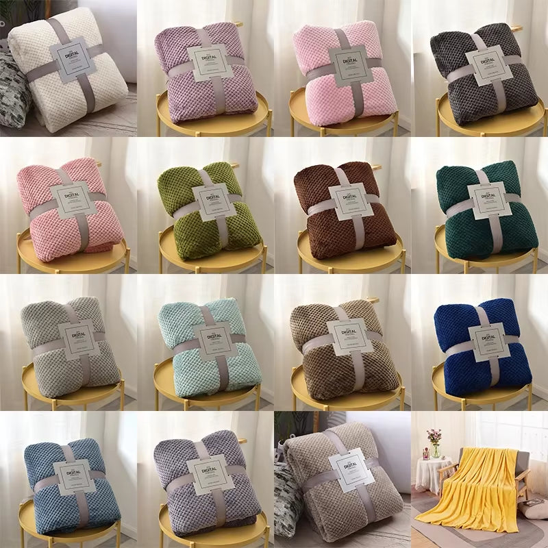 Fluffy Coral Velvet Blanket Flannel Plush Comfortable Thickened and Warm Soft Sofa Throw Blanket for Air-Conditioned Room Luxury - Puck's