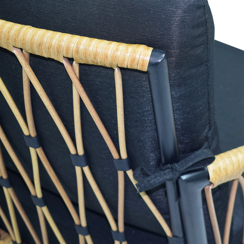 Lilah Outdoor Wicker Loveseat, Black - Puck's