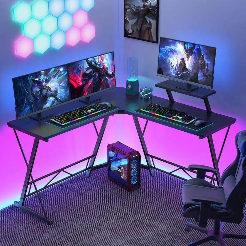 Mr IRONSTONE Gaming Furniture,Gamer Desk,Gaming Desk,L Shaped Gaming Desk Corner Computer Deskcomputer Desk Thick Tables & Desks - Puck's