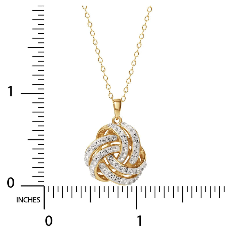 Love Knot 18K Gold Crystal Pendant and Earring Set - Puck's