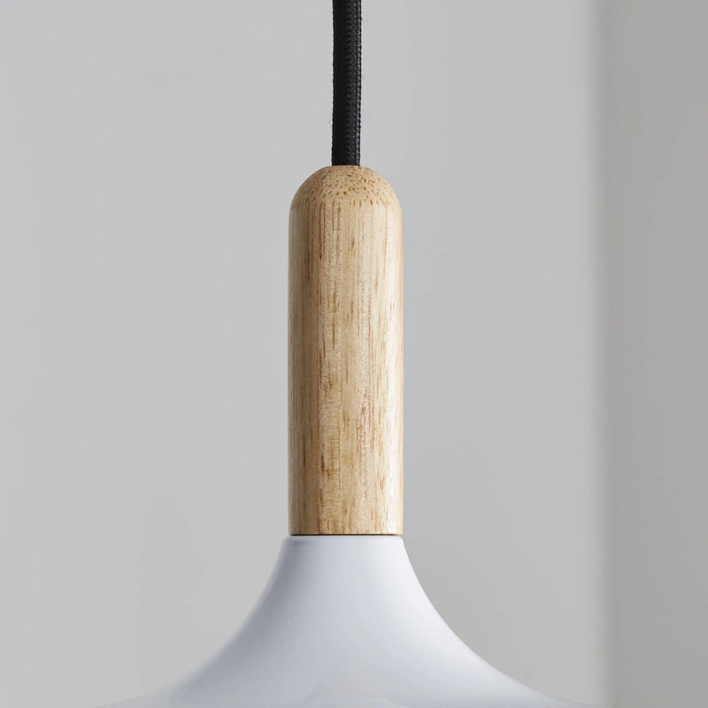 55" Industrial White Pendant Ceiling Light, All Metal Fixture Adjustable Cord - Puck's