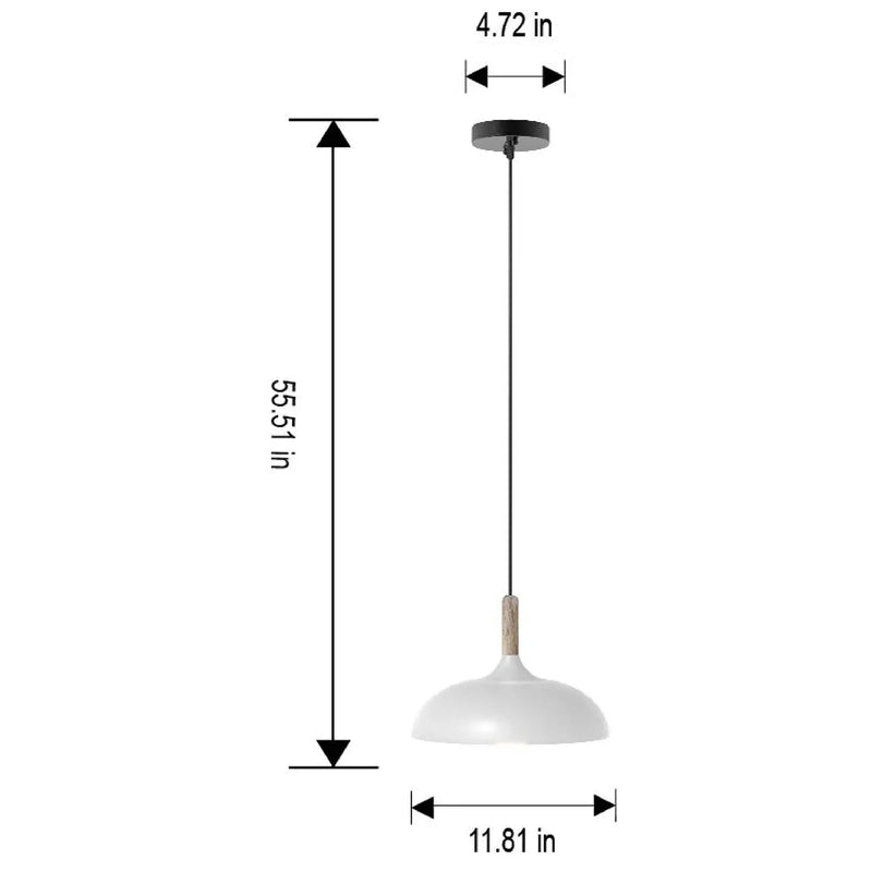 55" Industrial White Pendant Ceiling Light, All Metal Fixture Adjustable Cord - Puck's