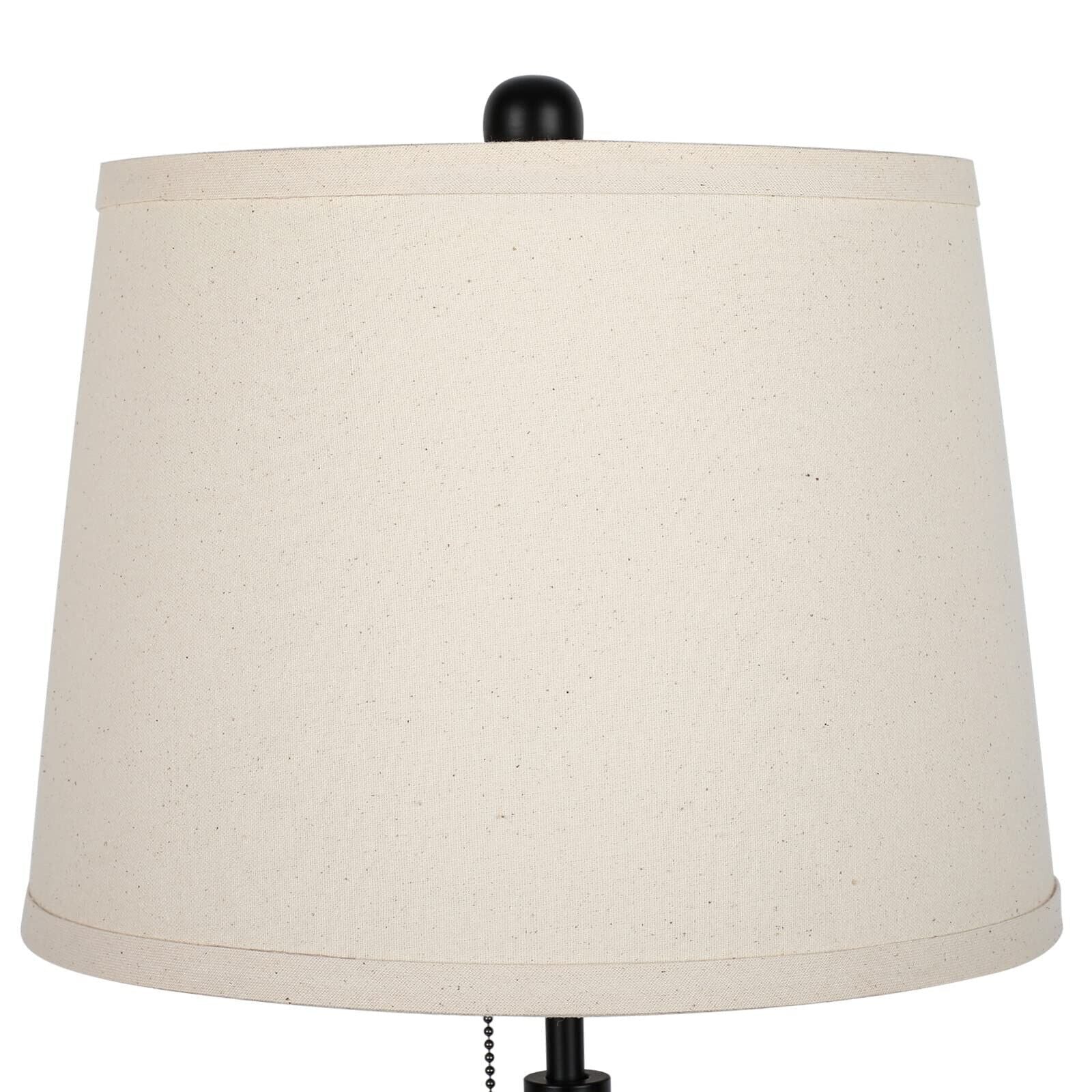 Bedside Table Lamps Set of 2: Tall Black Table Lamps for Living Room End Tabl... - Puck's