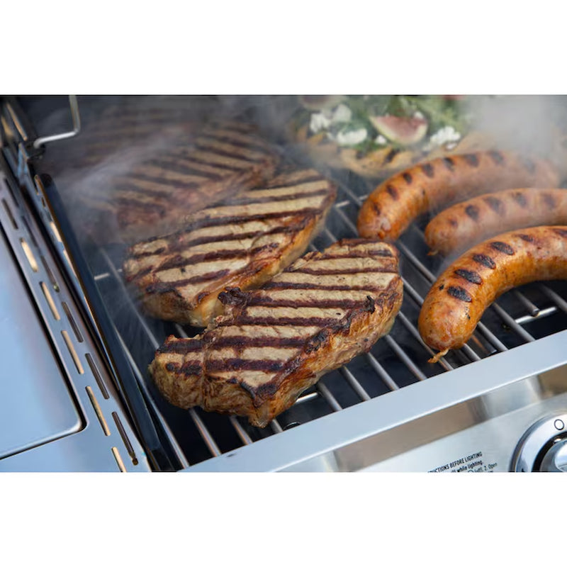 Performance Series Silver 4-Burner Liquid Propane Gas Grill with 1 Side Burner - Puck's