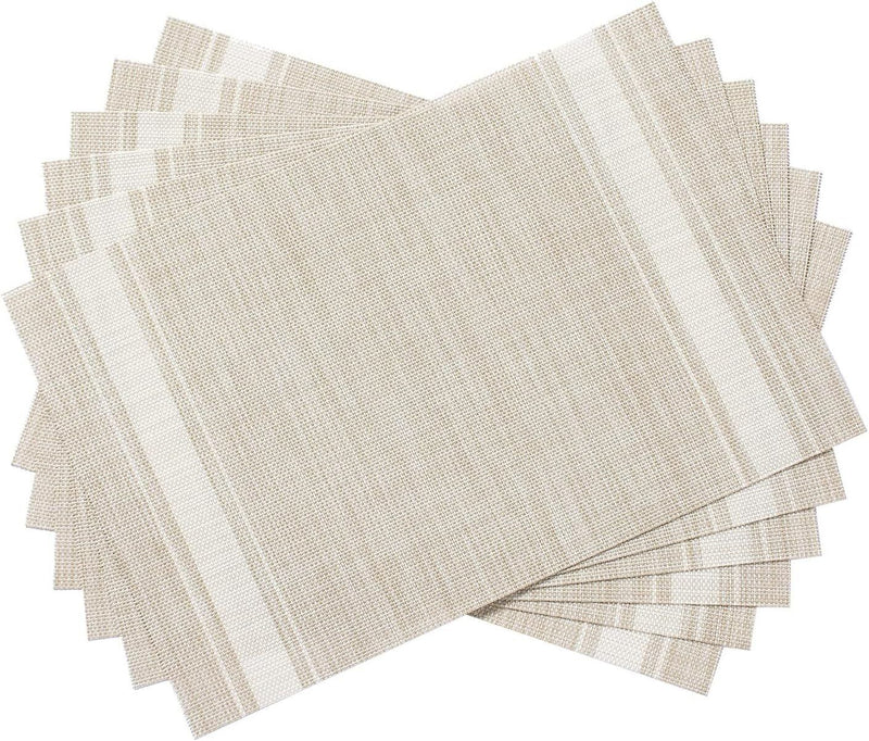 AHHFSMEI Placemats for Dining Table Set of 4 Woven Vinyl Plastic Place Mats Non- - Puck's