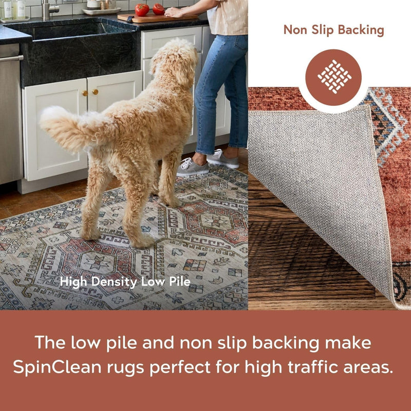 Chelsea Machine Washable Modern Abstract Line Ultra Thin Area Rug, 5' X 8', Grey - Puck's