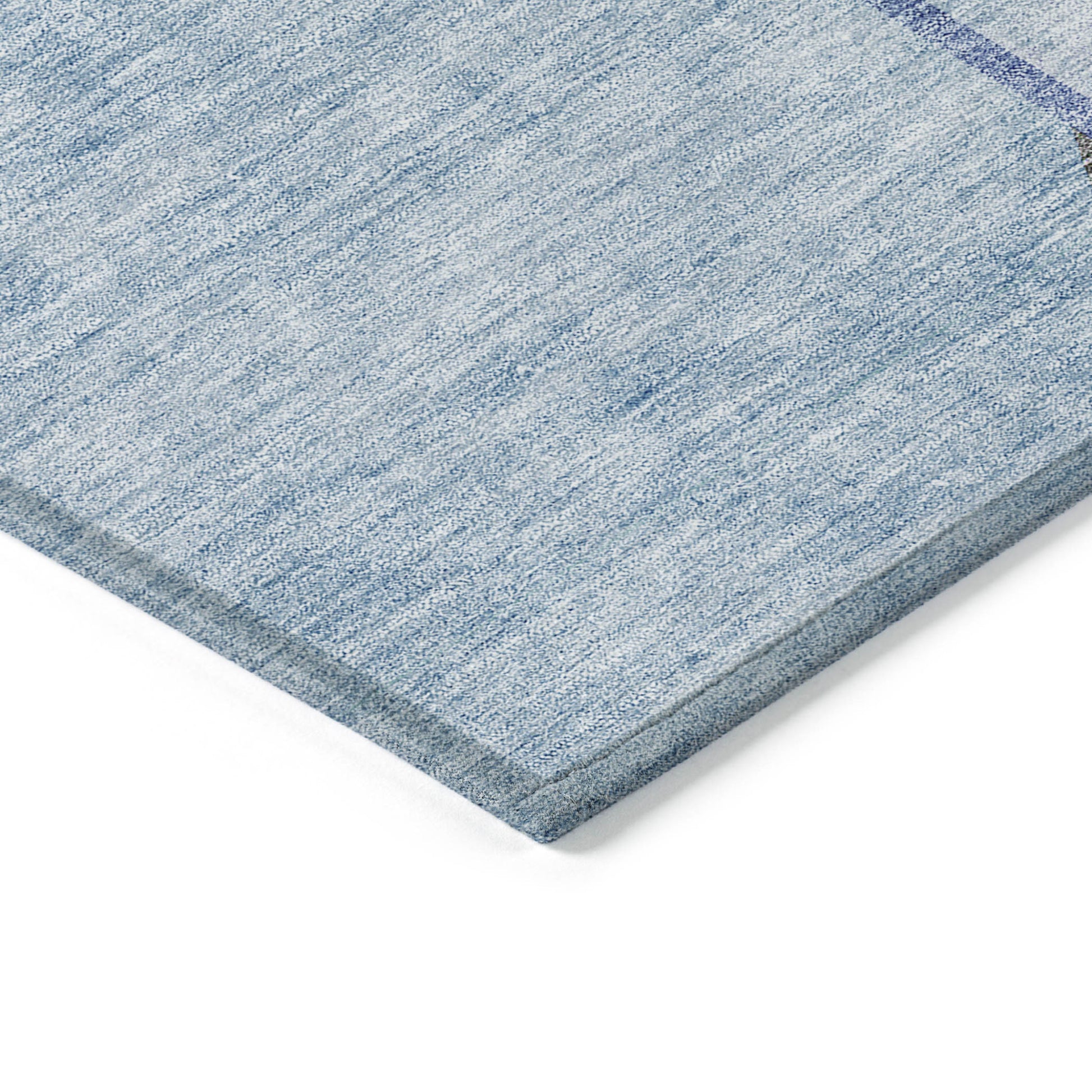 10' X 14' Sky Blue And Denim Blue Abstract Washable Indoor Outdoor Area Rug-3