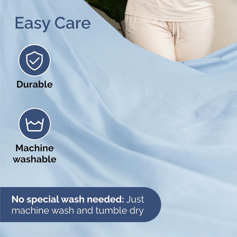 Cal King 6 Piece Sheet Set - Comfy, Breathable & Cooling - Hotel Luxury Bedding for Women, Men, Kids & Teens - 1 Flat & 1 Fitted Sheet & 4 Pillowcases W/Deep Pockets - Soft & Wrinkle Free - Baby Blue - Puck's