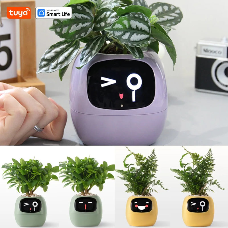 Tuya Ivy Smart Planter,Endless Fun over 49 Rich Expressions,7 Smart Sensors,Ai Chips Make Raising Plants Easy and Fun - Puck's