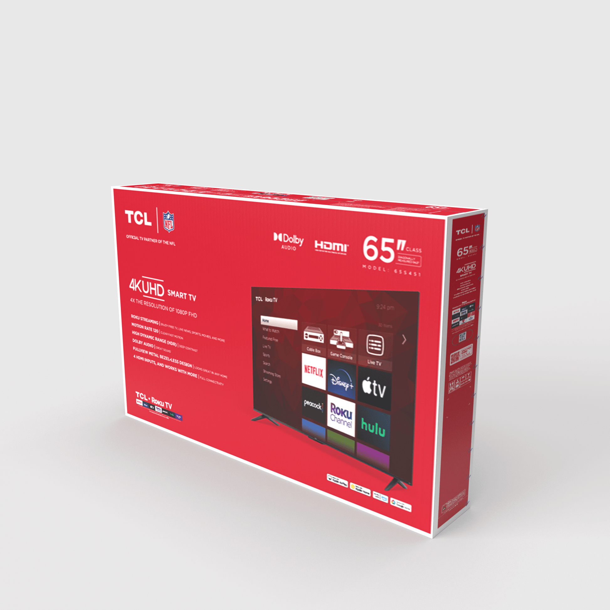 65” Class S4 (65S451) 4K UHD HDR Smart TV with Roku TV - Puck's