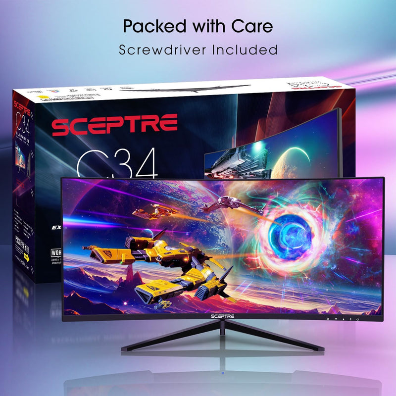 30-Inch Curved Gaming Monitor 21:9 2560X1080 Ultra Wide/ Slim HDMI Displayport up to 200Hz Build-In Speakers, Metal Black (C305B-200UN1) - Puck's