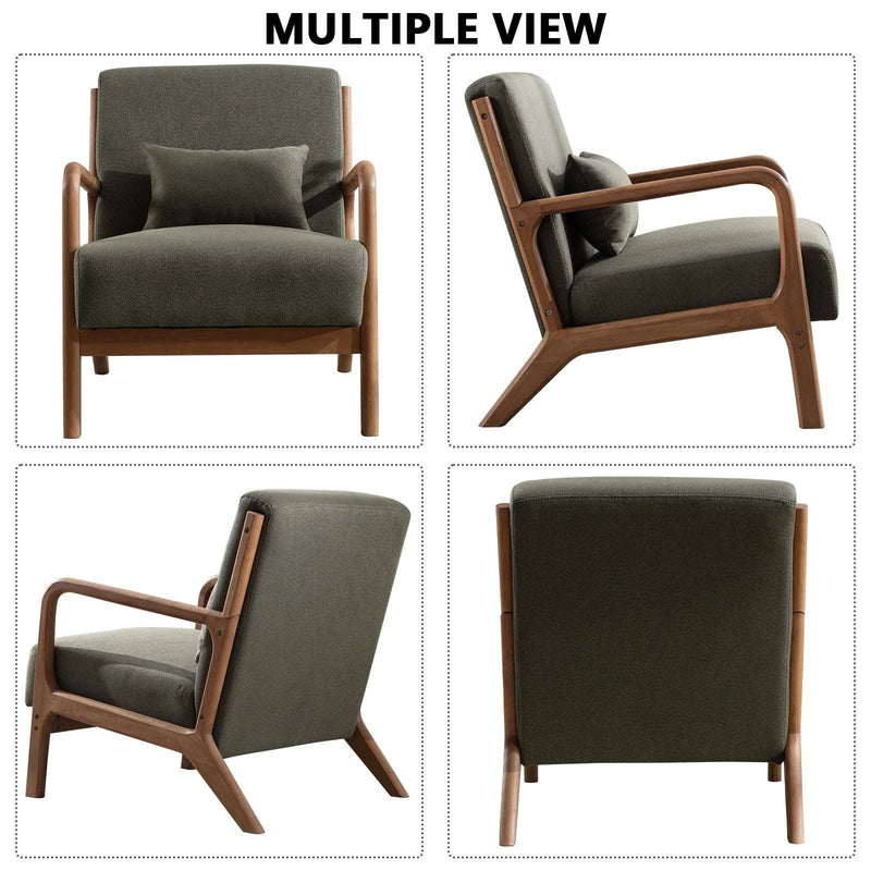 Mid Century Modern Accent Chair, Green - Puck's