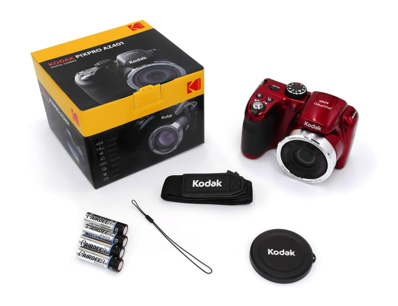 PIXPRO AZ401 Bridge Digital Camera - 16MP 40X Optical Zoom Hd720P Video (Red) - Puck's
