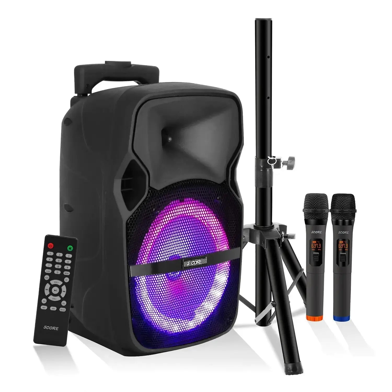 5Core 8 inch PA Portable Bluetooth Party Speaker Karaoke Boombox + 2 - Puck's