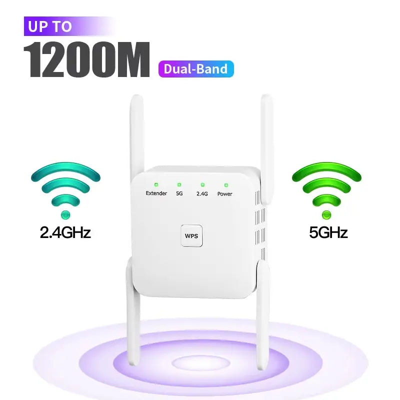 5Ghz Wifi Repeater AC1200 Wi-Fi Booster Wifi Extender Amplifier 2.4G/5Ghz Wi-Fi Signal Booster Long Range Network Access Point - Puck's