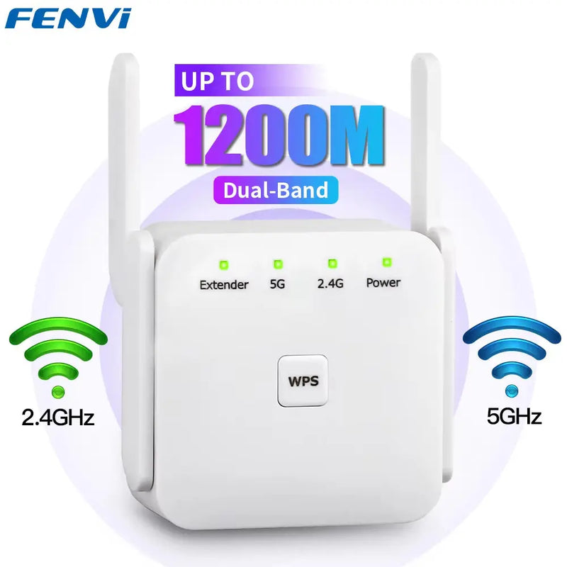 5Ghz Wifi Repeater AC1200 Wi-Fi Booster Wifi Extender Amplifier 2.4G/5Ghz Wi-Fi Signal Booster Long Range Network Access Point - Puck's