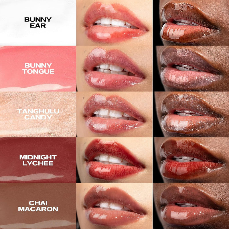 Lip Elixir Nourishing Lip Glaze and Lip Tint Gloss. High-Shine Lip Gloss. Moisturizing Lip Gloss Enriched with Lip Oils for Hydrating Smooth Finish, Cruelty-Free (Sheer Pink) - Puck's