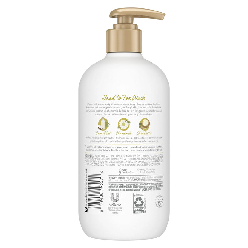 Baby Head to Toe Body Wash with Coconut Oil, Chamomile & Shea Butter, 100% Natural, Tear Free, 13.5 Oz (2 Pack) - Puck's