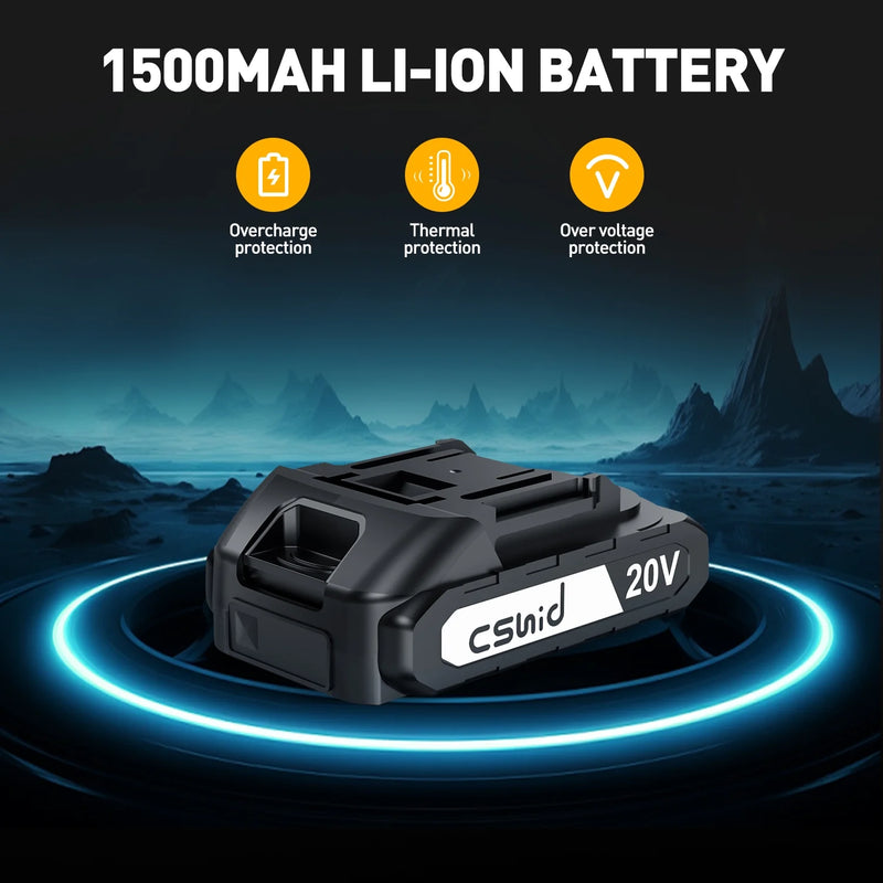 20V Cordless Power Drill Set, Drill Kit with 1 Lithium-Ion & Charger, 3/8" Keyless Chuck, Electric Drill W/ 2 Variable Speed & LED Light, 25+1 Position and 34Pcs Drill/Driver Bits(Yellow) - Puck's