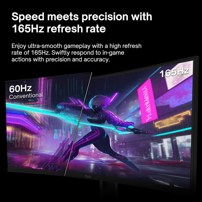 PXC325 32 Inch 165Hz Refresh Rate FHD 1080P Resolution 1500R Curve VA Panel 1Ms Response Time Adaptive Sync HDR Curved Gaming Monitor - Puck's