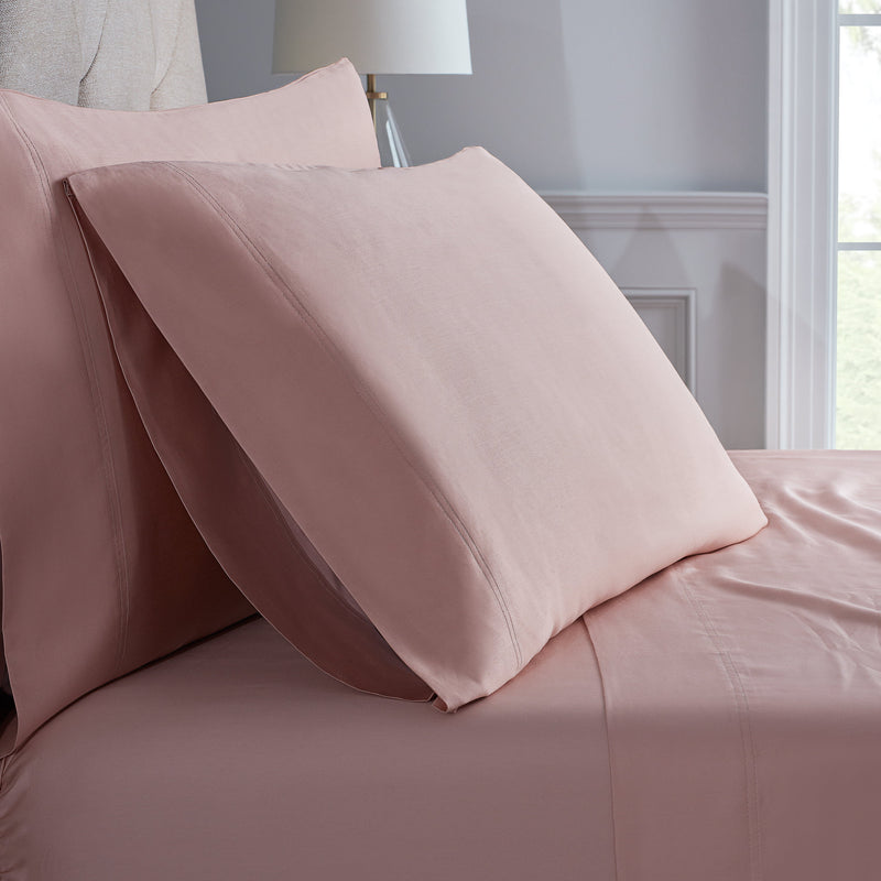 300 Thread Count Pink Cotton Sateen Pillowcases, King, 2 - Puck's