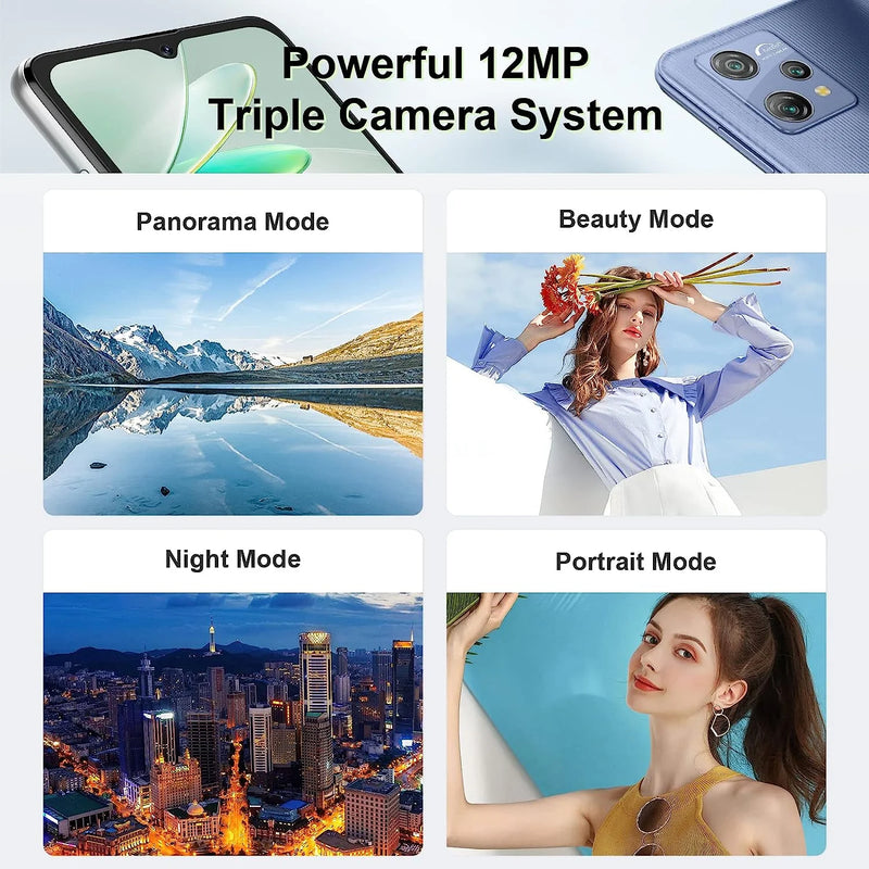 Unlocked Cell Phones  Smartphone 4GB/32GB 6.5" HD+ Face Android Phones, LTE GSM T-Mobile, A53 Black - Puck's