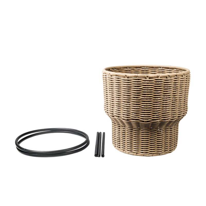 12 Inch Celeste Resin Planter with Metal Stand, Indoor or Outdoor Use - Puck's