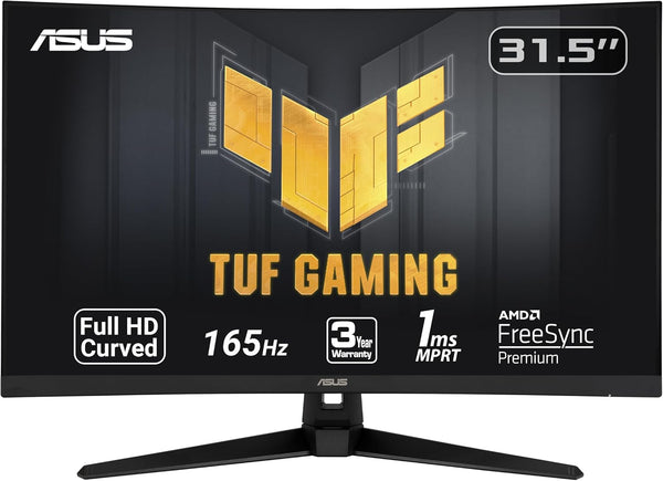 TUF Gaming VG328H1B 32” Curved Monitor, 1080P Full HD, 165Hz (Supports 144Hz), Extreme Low Motion Blur, Adaptive-Sync, Freesync Premium, 1Ms, Eye Care, HDMI D-Sub - Puck's