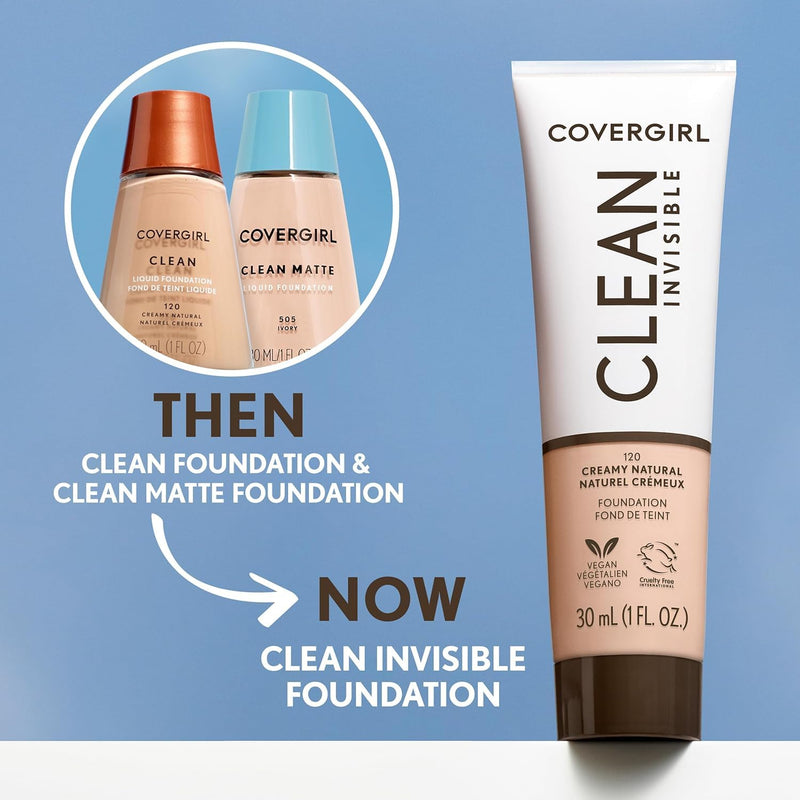 Clean Makeup Foundation Creamy Natural 120, 1 Oz (Packaging May Vary) - Puck's
