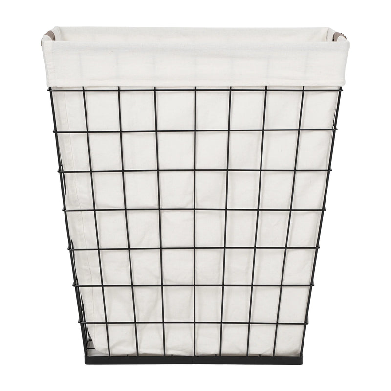 75L Adult Rectangular Steel Wire Laundry Hamper with Removable Liner, Natural