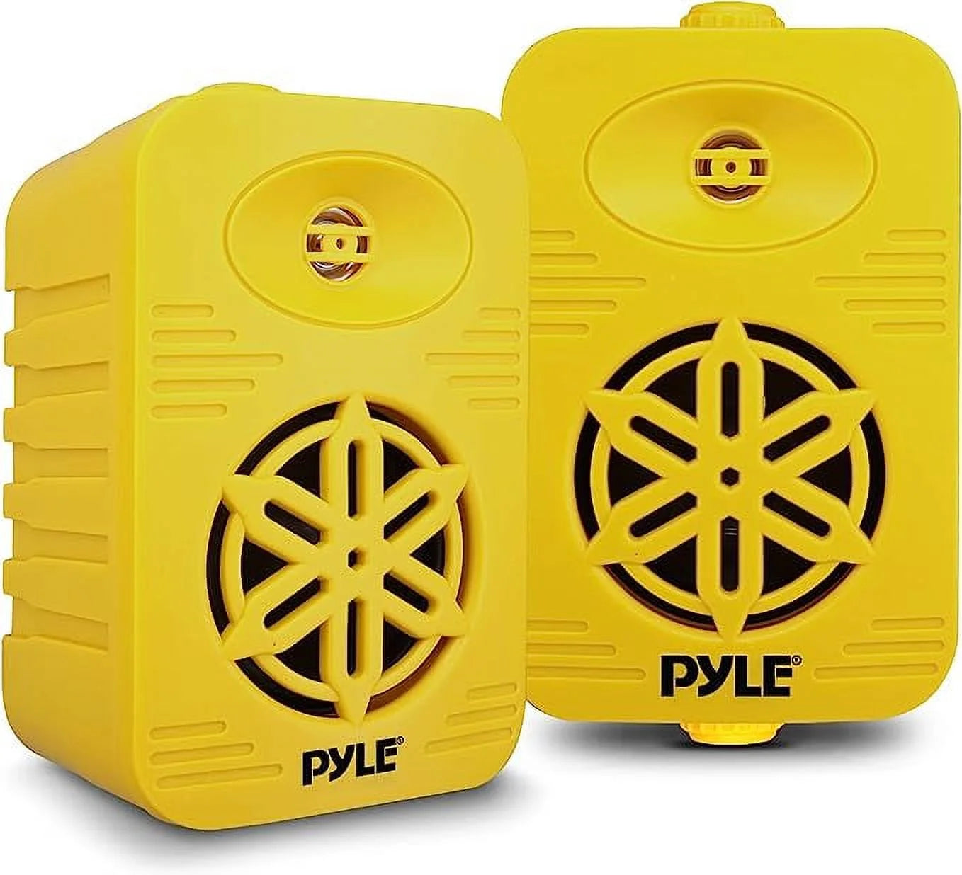 Indoor Outdoor Speakers 500 Watt Dual Waterproof 5.25"2-Way Full Range Speaker System, Yellow - Puck's