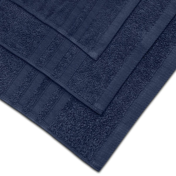 12 Pcs Bath Towel Set for Bathroom Wealuxe Collection 100% Cotton Soft Navy Blue - Puck's