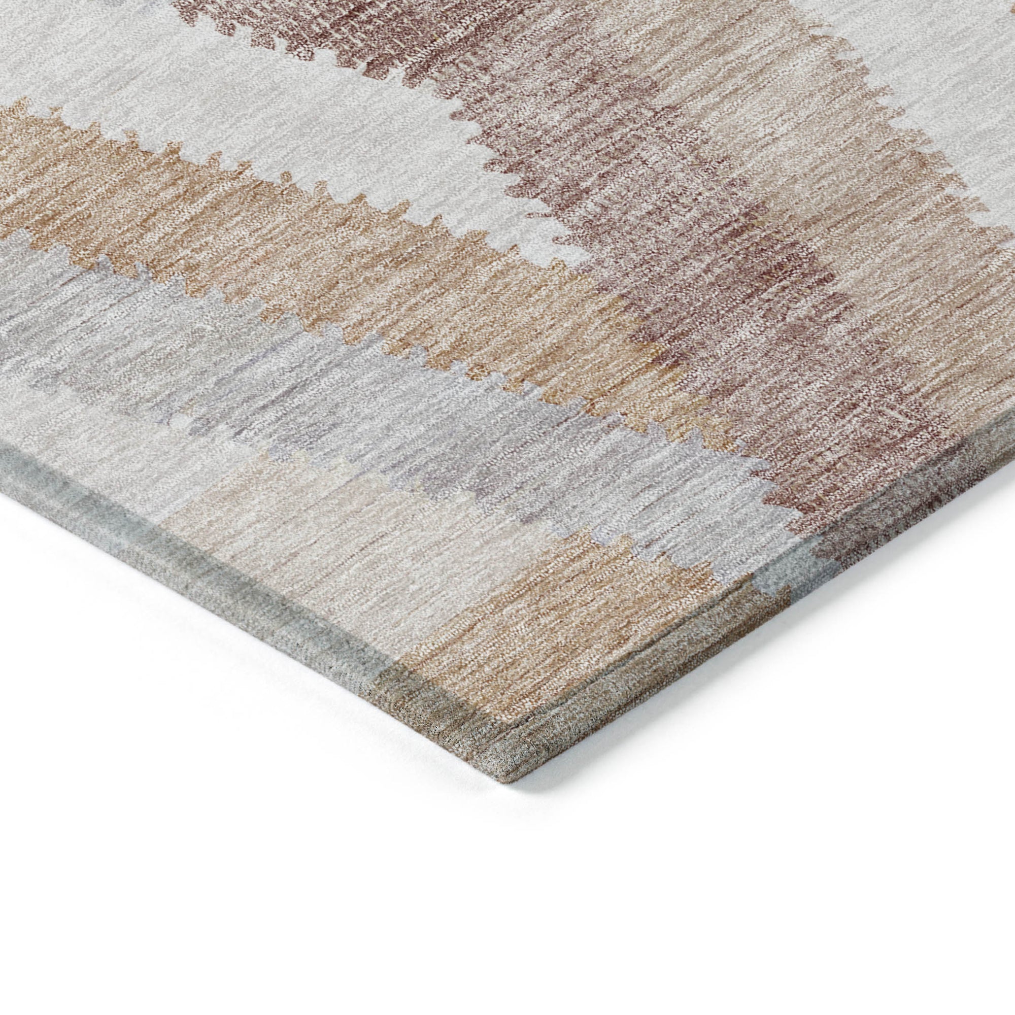 5' X 8' Copper Geometric Washable Indoor Outdoor Area Rug-3