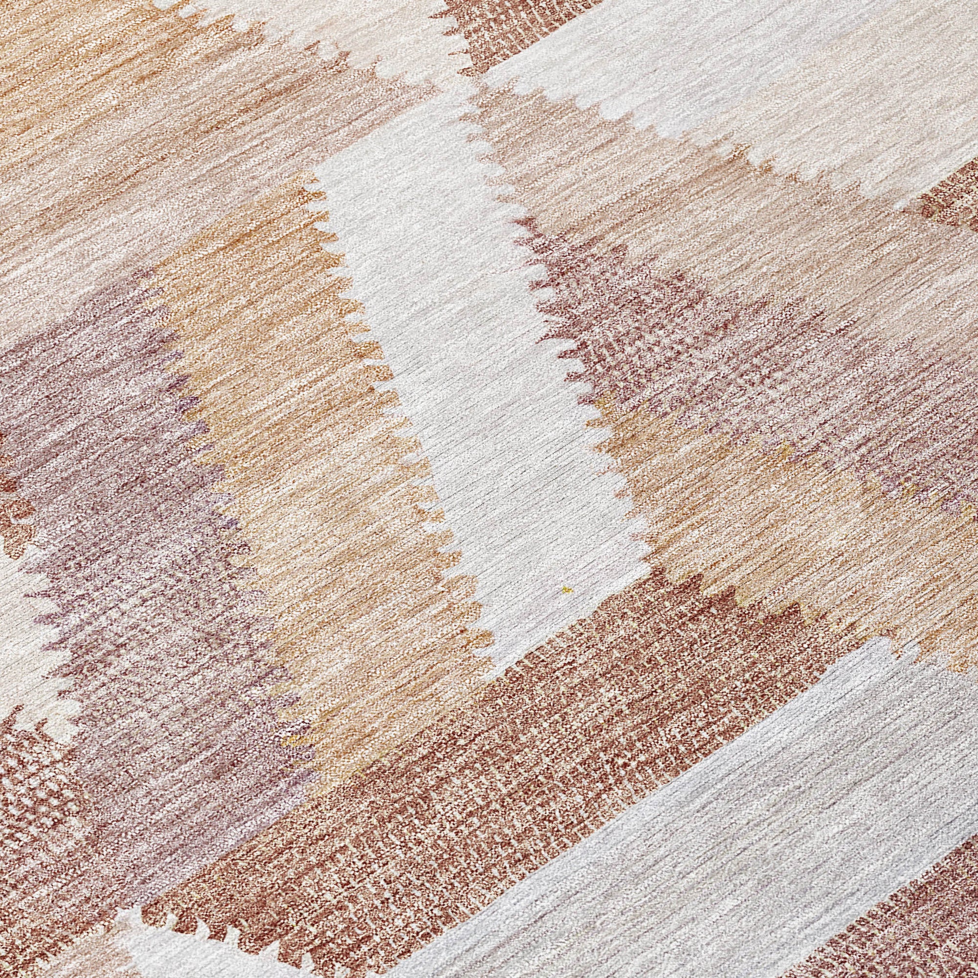 5' X 8' Copper Geometric Washable Indoor Outdoor Area Rug-5