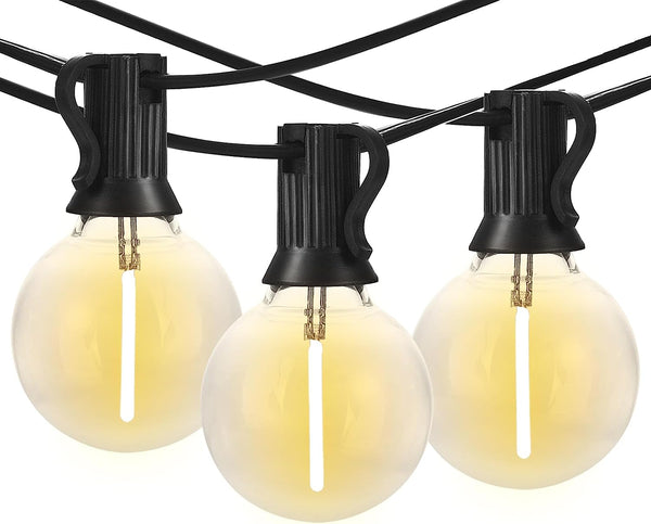 29FT Globe Outdoor String Lights, Shatterproof Patio Lights with 15 Dimmable Plastic Bulbs, Waterproof Hanging Lights String for Porch Backyard Cafe, E12 Socket Base - Puck's