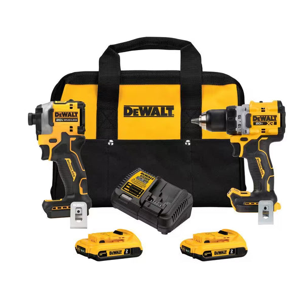 20V MAX XR Cordless Drill/Driver, ATOMIC Impact Driver 2 Tool Combo Kit, (2) 2.0Ah Batteries, Charger, and Bag - Puck's