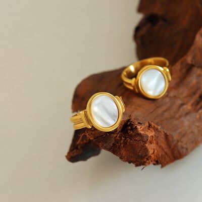 Titanium Steel White Sea Shell Ring - Puck's