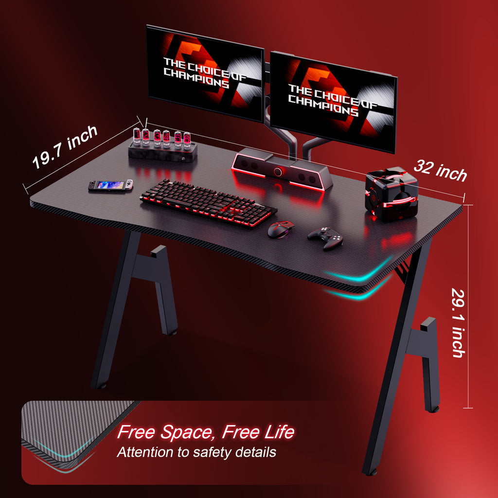 HLDIRECT 32/40/47/55 Inch Gaming Desk Gamer Table Computer Desk PC Workstation - Puck's