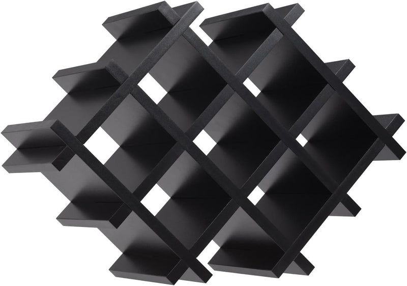 Wine Rack Wall Mounted Set of 5, Wood Wall Wine Shelf Racks with Glass Holder and Stemware Hanger, Wooden Hanging Wine Rack, Wine Storage Display Shelf for Home Bar Kitchen Dining Room, Black - Puck's