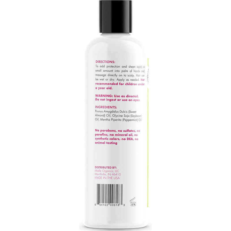 Mint Almond Oil for Healthy Hair and Scalp, 8 Ounces - Puck's