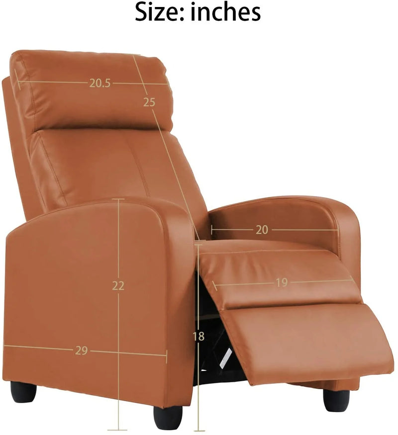 Bestoffice PU Leather Contemporary Manual Reclining Chair with Zero Gravity, Black - Puck's