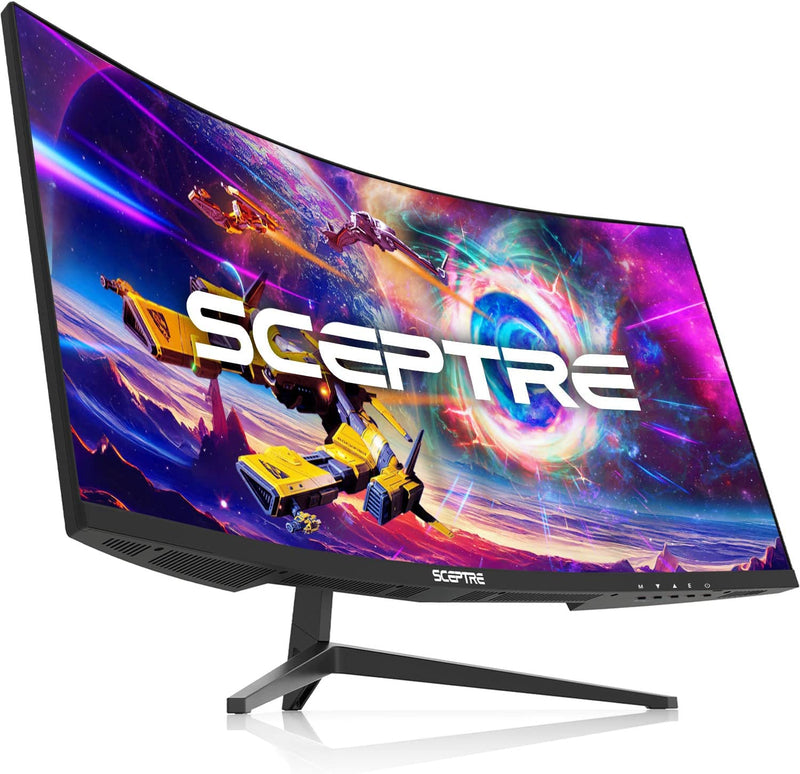 30-Inch Curved Gaming Monitor 21:9 2560X1080 Ultra Wide/ Slim HDMI Displayport up to 200Hz Build-In Speakers, Metal Black (C305B-200UN1) - Puck's