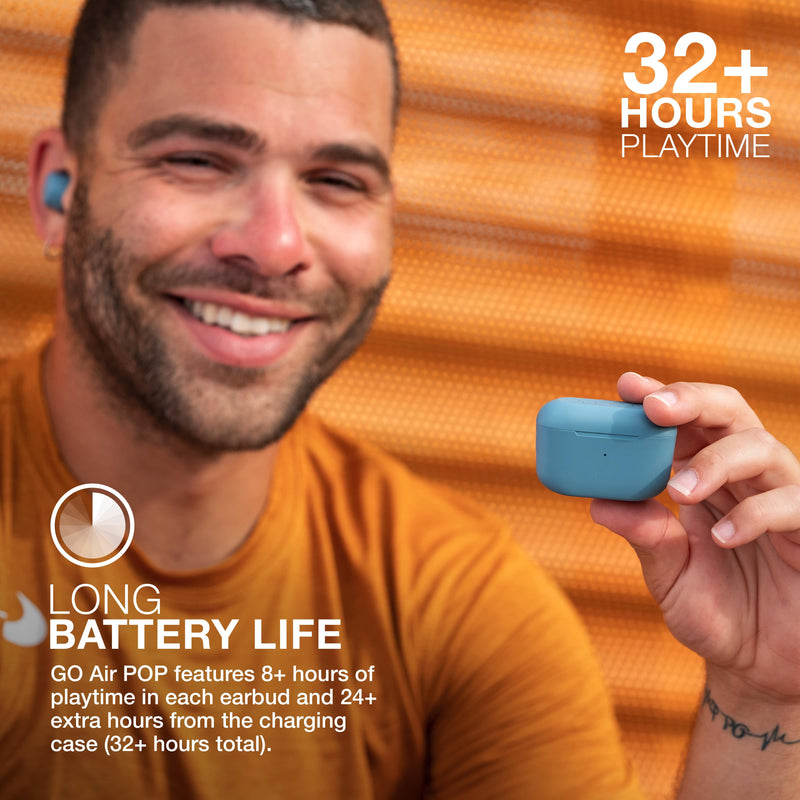 Go Air Pop True Wireless Earbuds W/ Charging Case, Slate - Puck's