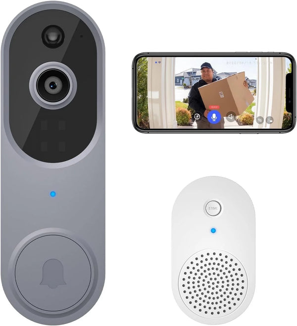 Wireless Doorbell Camera with Chime, Video Doorbell Security Camera with Batteries for Home - Puck's