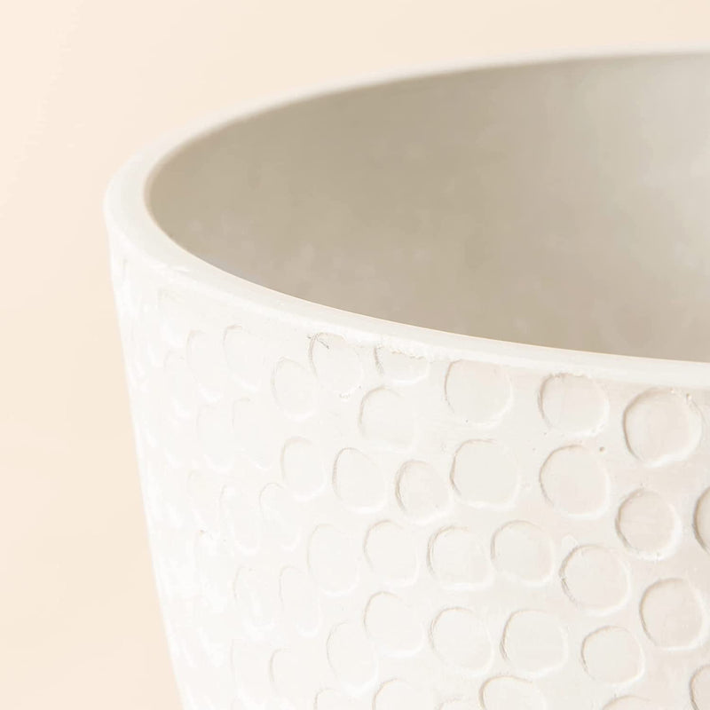 Outdoor Indoor Tree Planters,14 Inch Large Planter Flower Pots,Modern Decorative White Planter Pot for House Plants,Honeycomb - Puck's