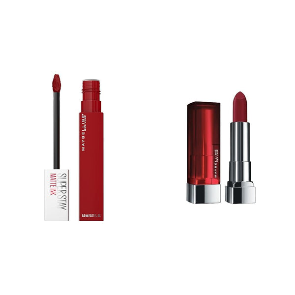 Super Stay Matte Ink Liquid Lipstick Makeup, Long Lasting High Impact Color & Color Sensational Lipstick, Lip Makeup, Matte Finish, Hydrating Lipstick, Nude, Pink, Red - Puck's