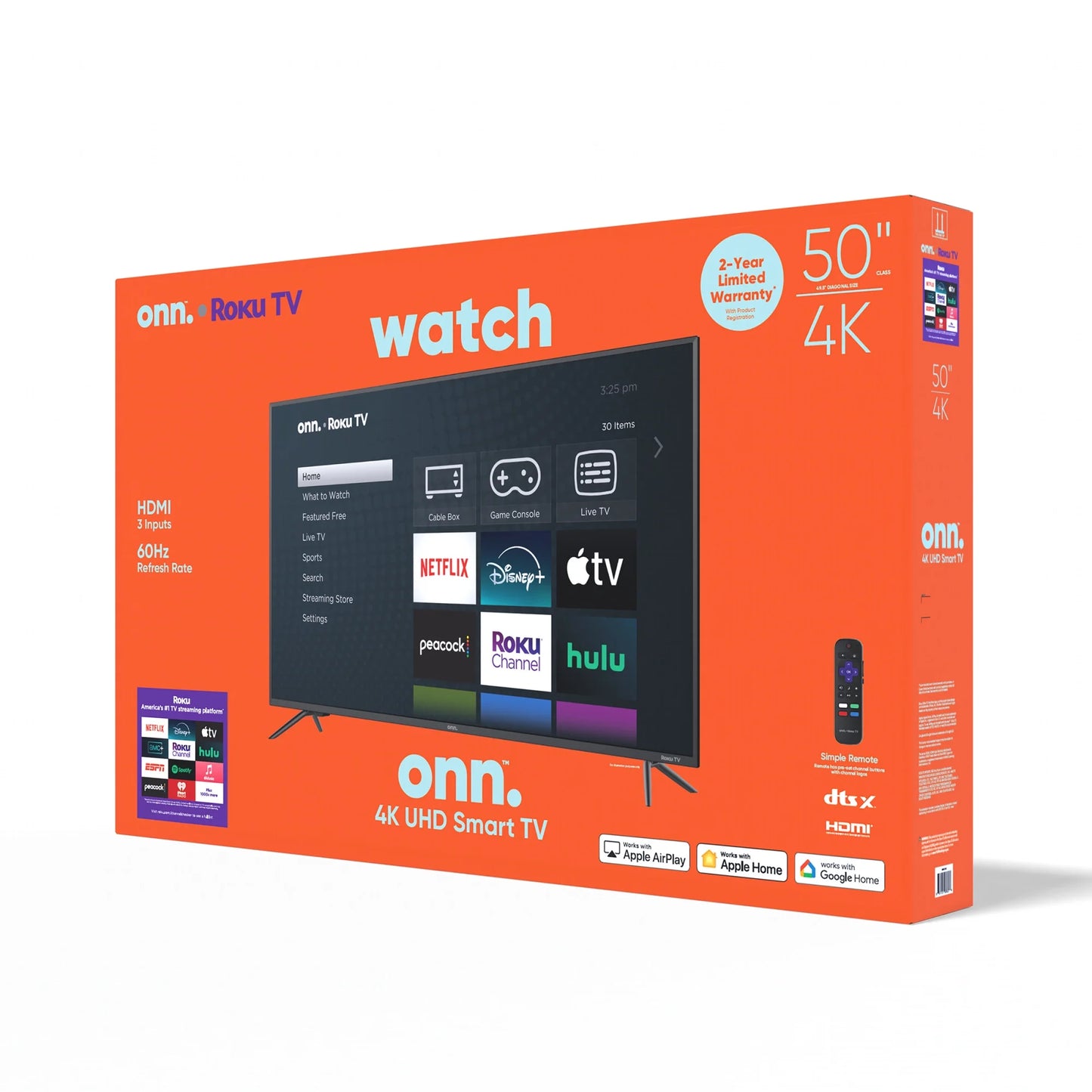 . 50” Class 4K UHD (2160P) LED Roku Smart Television HDR (100012585) - Puck's
