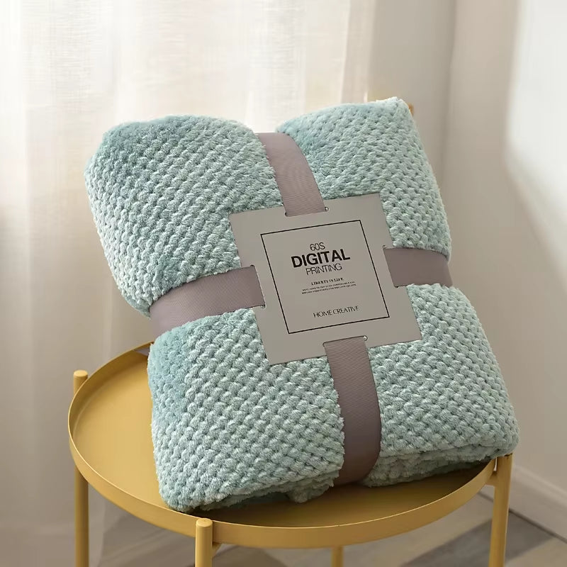 Fluffy Coral Velvet Blanket Flannel Plush Comfortable Thickened and Warm Soft Sofa Throw Blanket for Air-Conditioned Room Luxury - Puck's